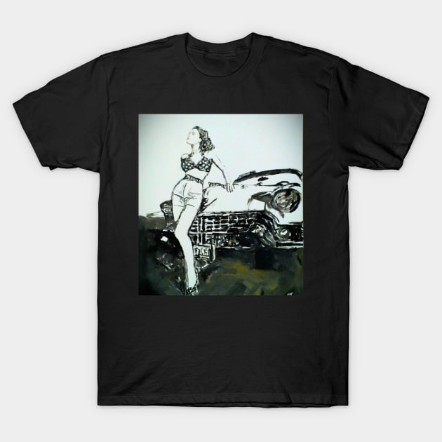 pinup girl T-Shirt by Mike Nesloney Art